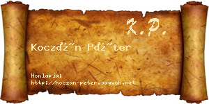 Koczán Péter névjegykártya