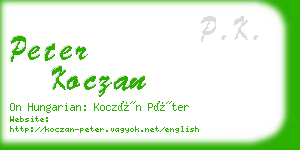 peter koczan business card